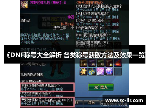 《DNF称号大全解析 各类称号获取方法及效果一览》